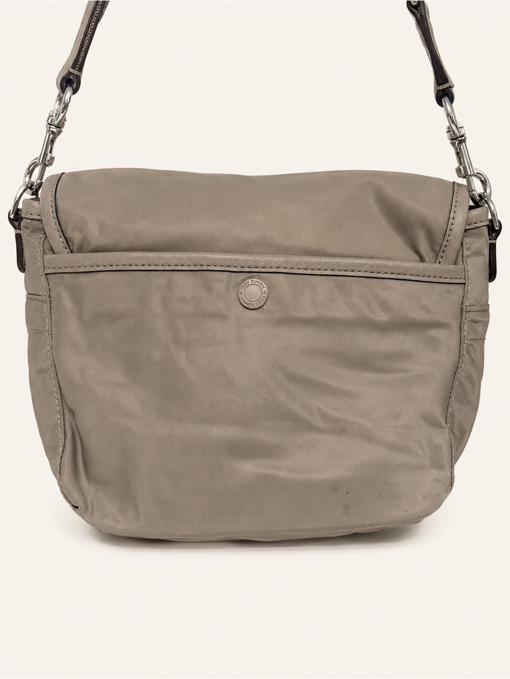 Tory Burch Scout Perry Nylon Crossbody Bag Taupe Adjustable Strap - Picture 2 of 11